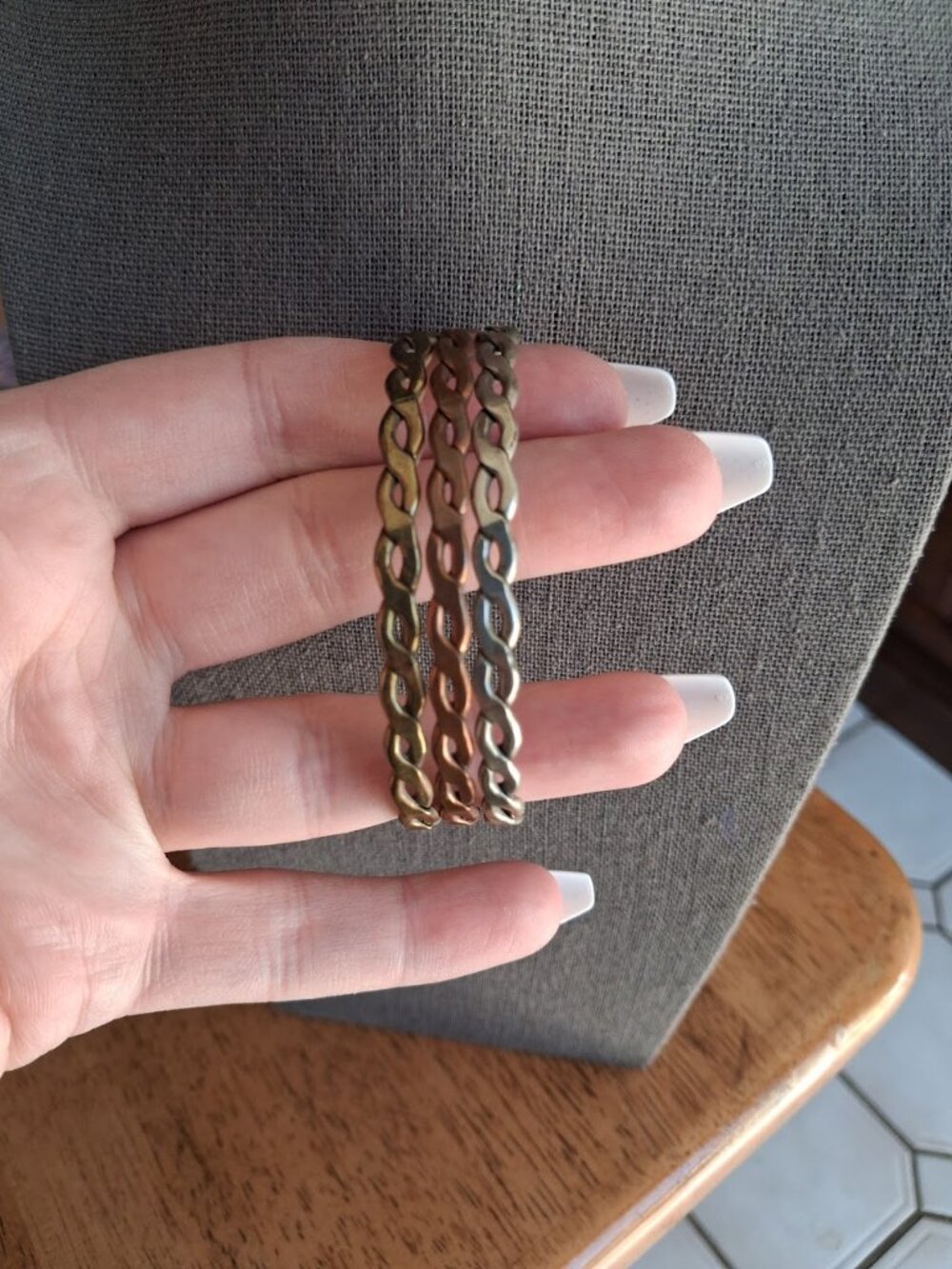 Tri-colored cuff bracelet